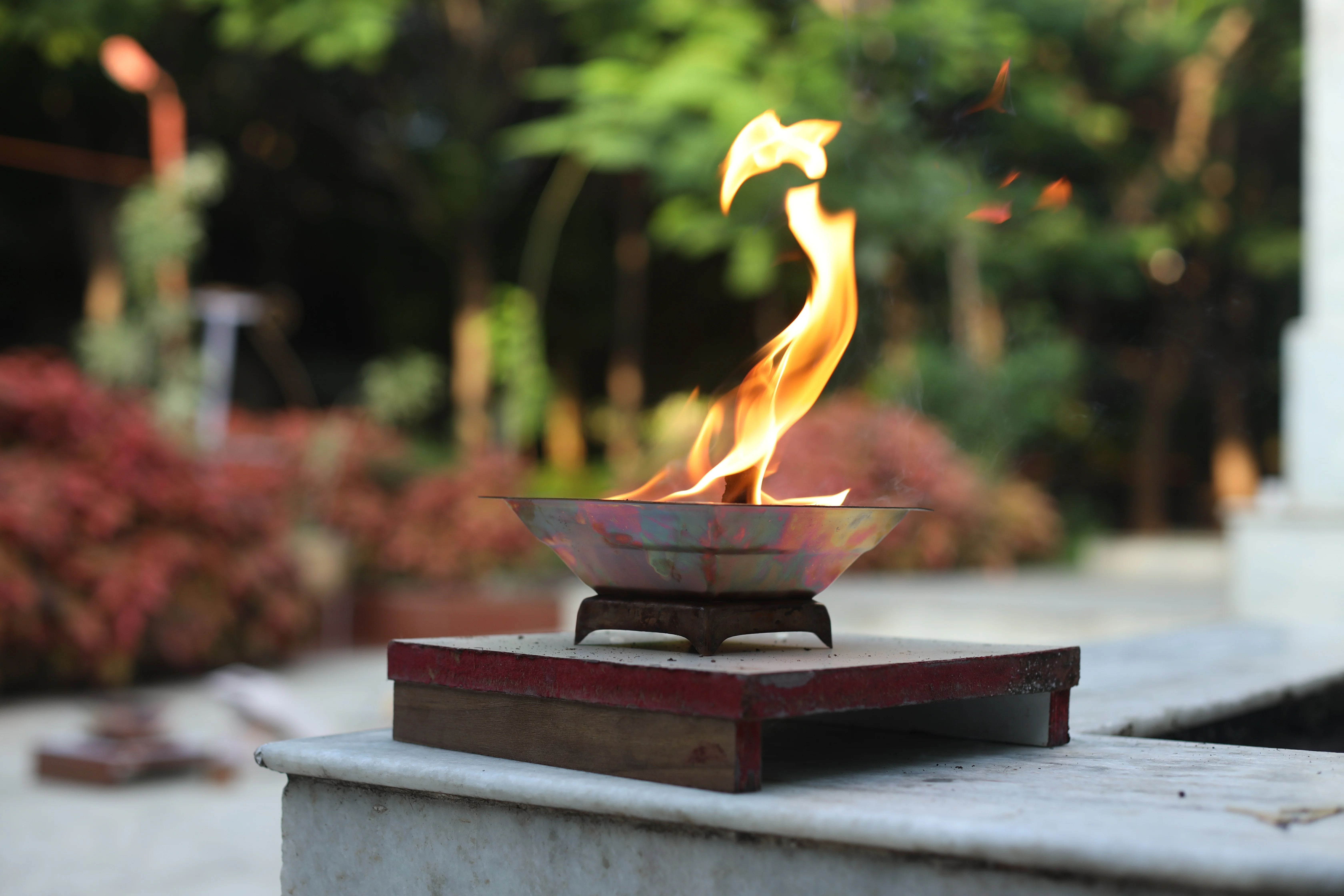 Traditional Agnihotra havan fire